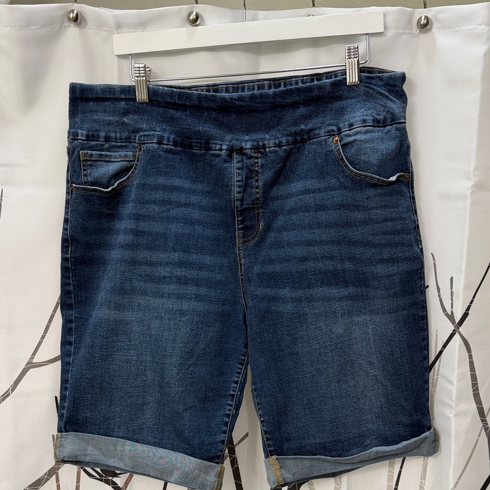 Terra & Sky Dark Blue Denim Jean Shorts 1X (16X/18X)